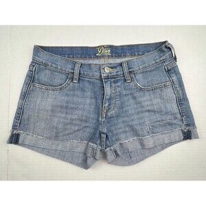 OLD NAVY DIVA Shorts Womens 4 Denim Low Rise Cuffed Frayed Hem Y2K 3" Inseam